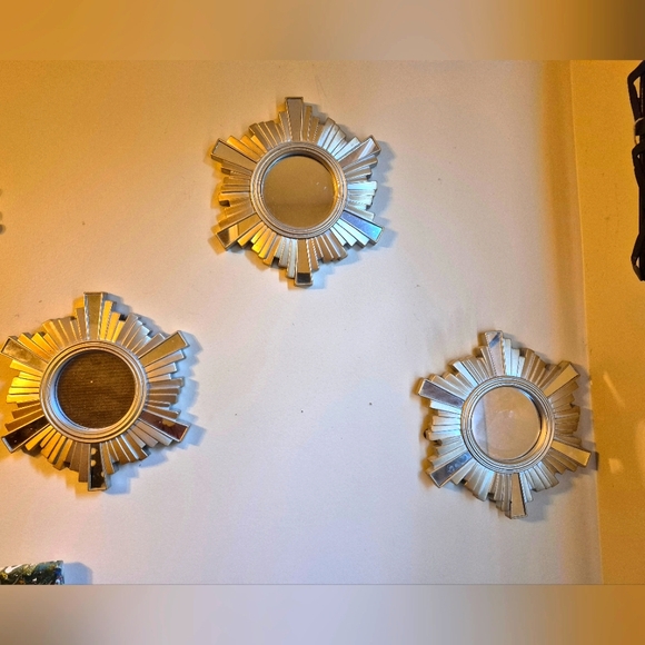Other - 3 Sunburst Mirror Gold Vintage MCM Wall Art
